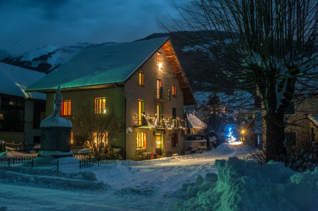 maison illuminée hiver