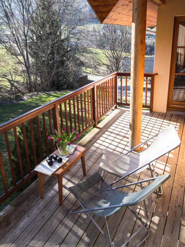 Le balcon du gite, accessible des chambres 