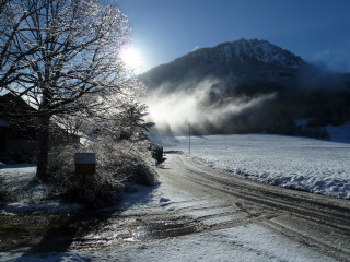 Vue depuis le gîte en hiver Vue depuis le gîte en hiver