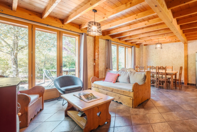 Espace salon cuisine Lanchette gite le Moulin