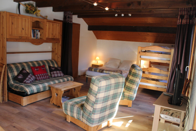 Pièce de vie, vue couchages