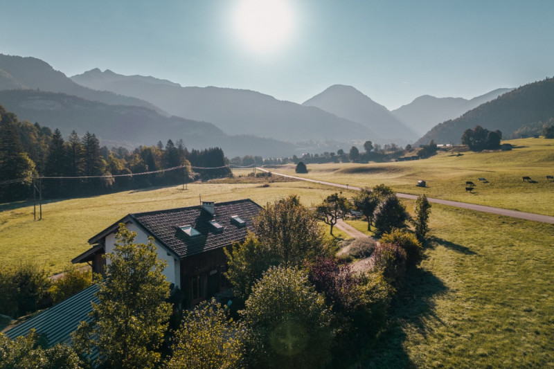 vue aérienne du Gite le Moulin Massif des Bauges