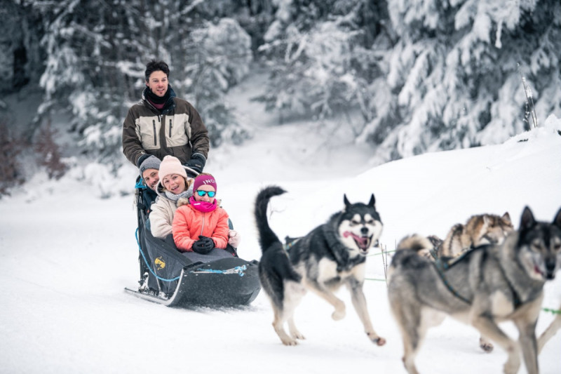 Ski de fond ou chiens de traineau à proximité des gîtes. Credit photo Grand Chambery